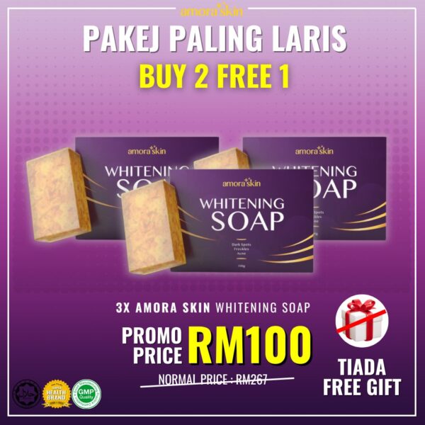 3x Amora Skin Whitening Soap